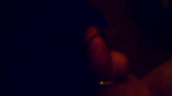 Aroused man strokes himself while wishing for the dog to lick his nuts