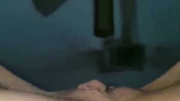 Webcam performer with a loose vagina receives a creampie from a canine