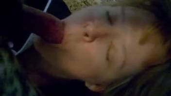 Great oral sex session with an older woman who adores canine penises