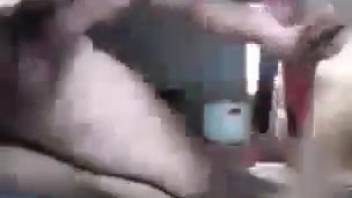 Steamy bestiality romp featuring a well-endowed guy and a naughty pooch