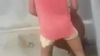 Slim guy with alluring legs bangs a aroused beast